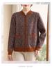 Elegant Winter Cardigan for Middle-Aged & Elderly Women: Plus Velvet, Thickened, Warm Sweater
