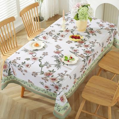 Telo da Tavola Impermeabile con Fiori di Ciliegio e Salvia Decorazione per Feste di Matrimonio Lavabile Rettangolare Decorazione per Tavolo da Picnic all'Aperto
