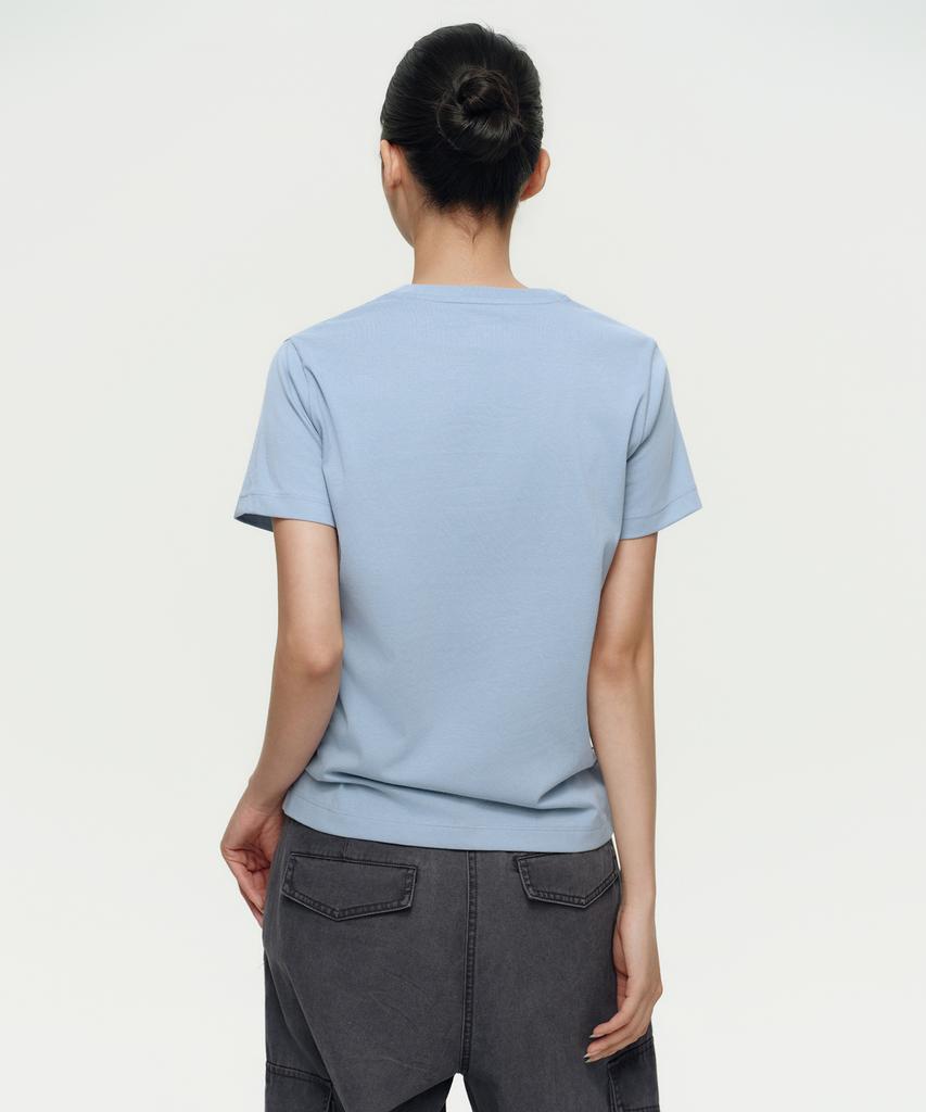 MUSINSA STANDARD WOMAN [Cooltandard] Women'S Basic Crew Neck T-Shirt [Sky Blue]