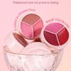 HANDAIYAN 4pcs Tri-Color Blurring Blush Palette Set Matte Cream Blush Mud Natural Soft-Focus Long-Lasting Waterproof Face Makeup Cosmetics