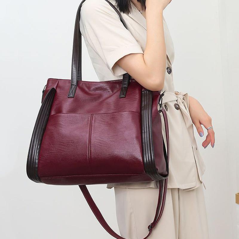 Large Capacity Casual Tote Bag Women Luxury Handbag Shoulder Bag for Female  Ladies Vintage PU Leather Crossbody Bag Sac
