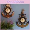 Reloj de Pared con Forma de Ancla Decoración de Madera Retro Silencioso de Cuarzo Para Sala de Estar