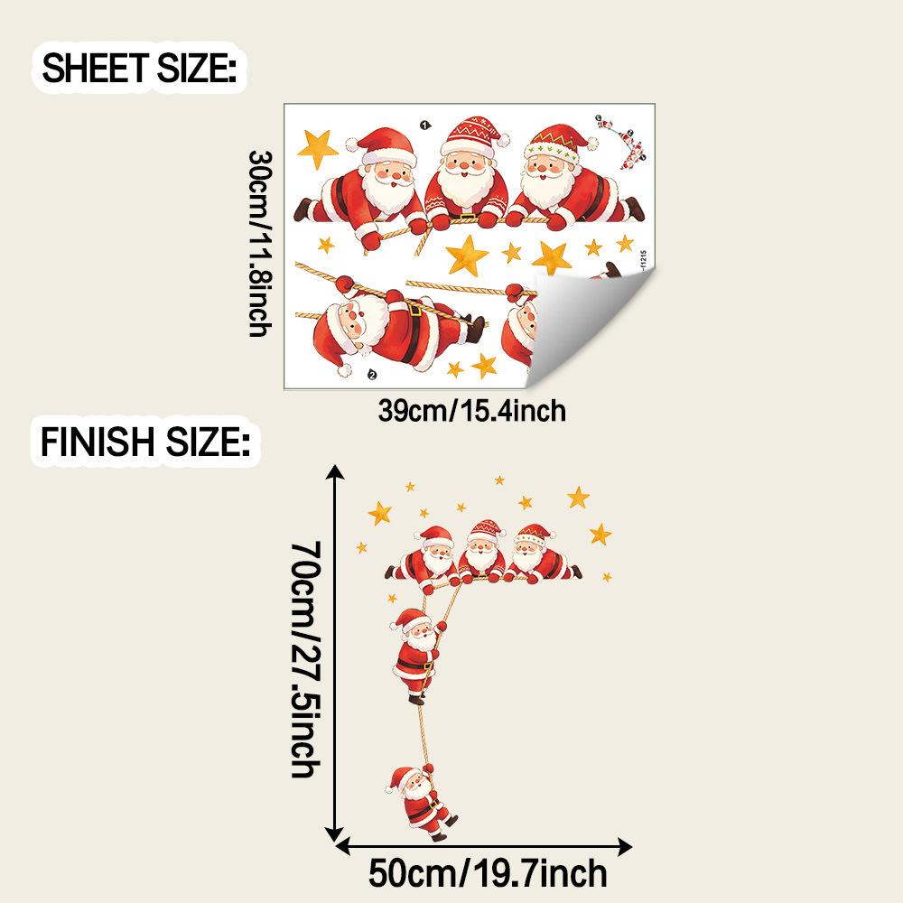 Christmas Santa Cat Switch Plate Wall Sticker Self Adhesive Removable Living Room Bedroom