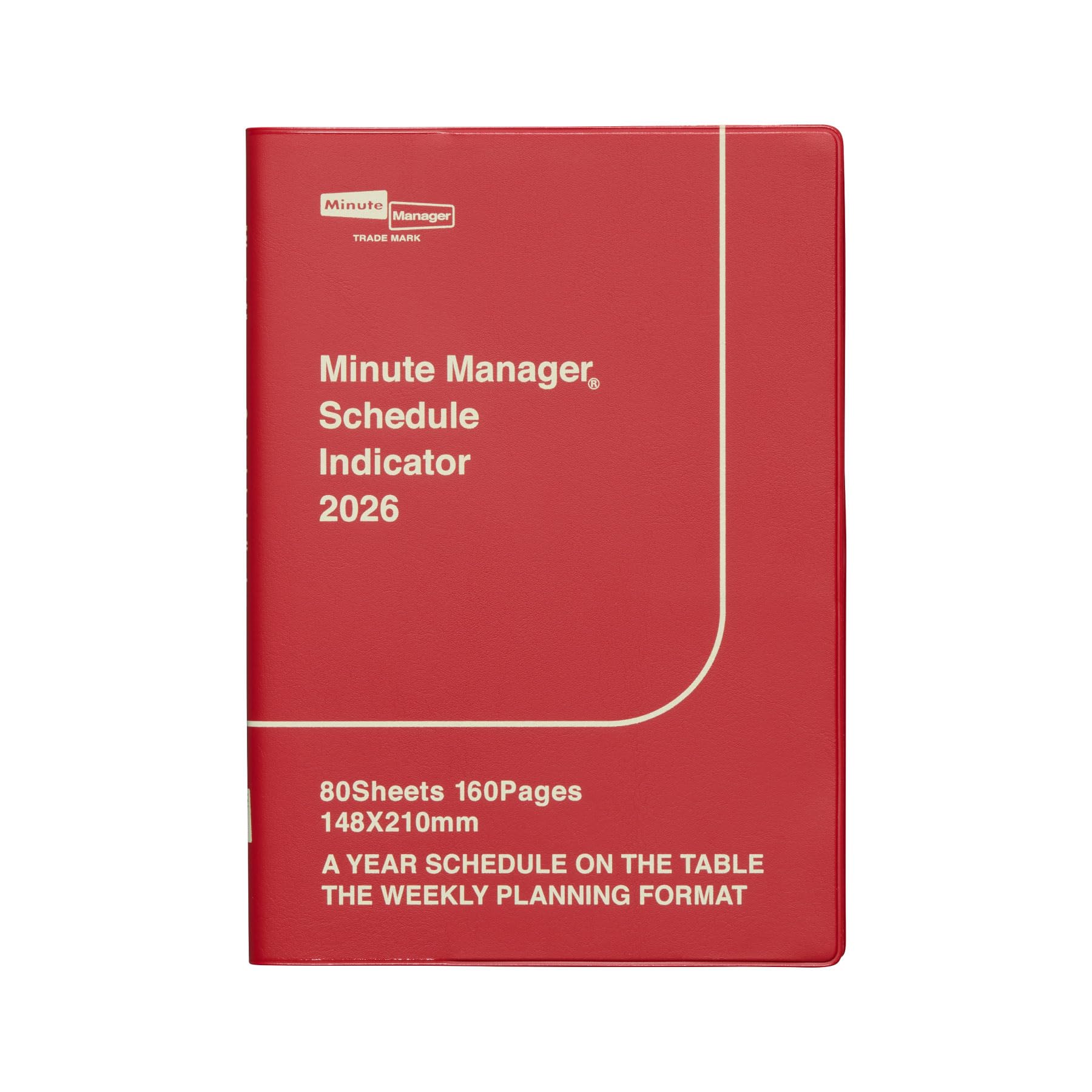 Arkadia Japan Red Hightide Minute Manager 2026 A5 Weekly Layout Starts December 2025 Weekly Schedule Book Planner, / Left-Hand