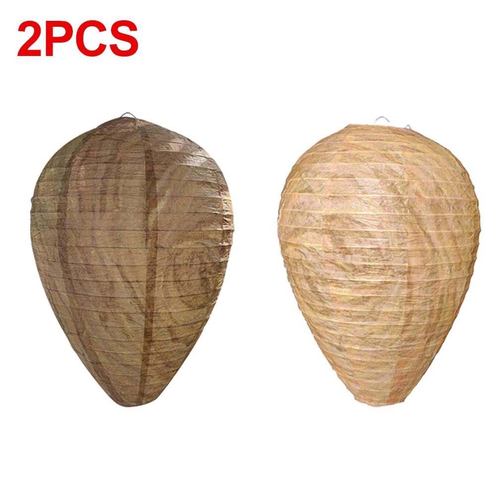 2-5pcs Hanging Wasp Deterrent Paper Hornet Fake Wasp Nest Repellent Hornets Safe Fake Trap Safe Garden Repellent Trap for Yard