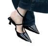 Fashion Women Low Heels Sandals Pointed Toe Slippers Summer Sexy Shoes Dress Slingback Slides Flip Flops Pumps Chaussures Ladies