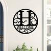1pc Metal Letter Sign, Surname Family Name Plate for Outdoor Wall, Housewarming Halloween Christmas New Year Gift