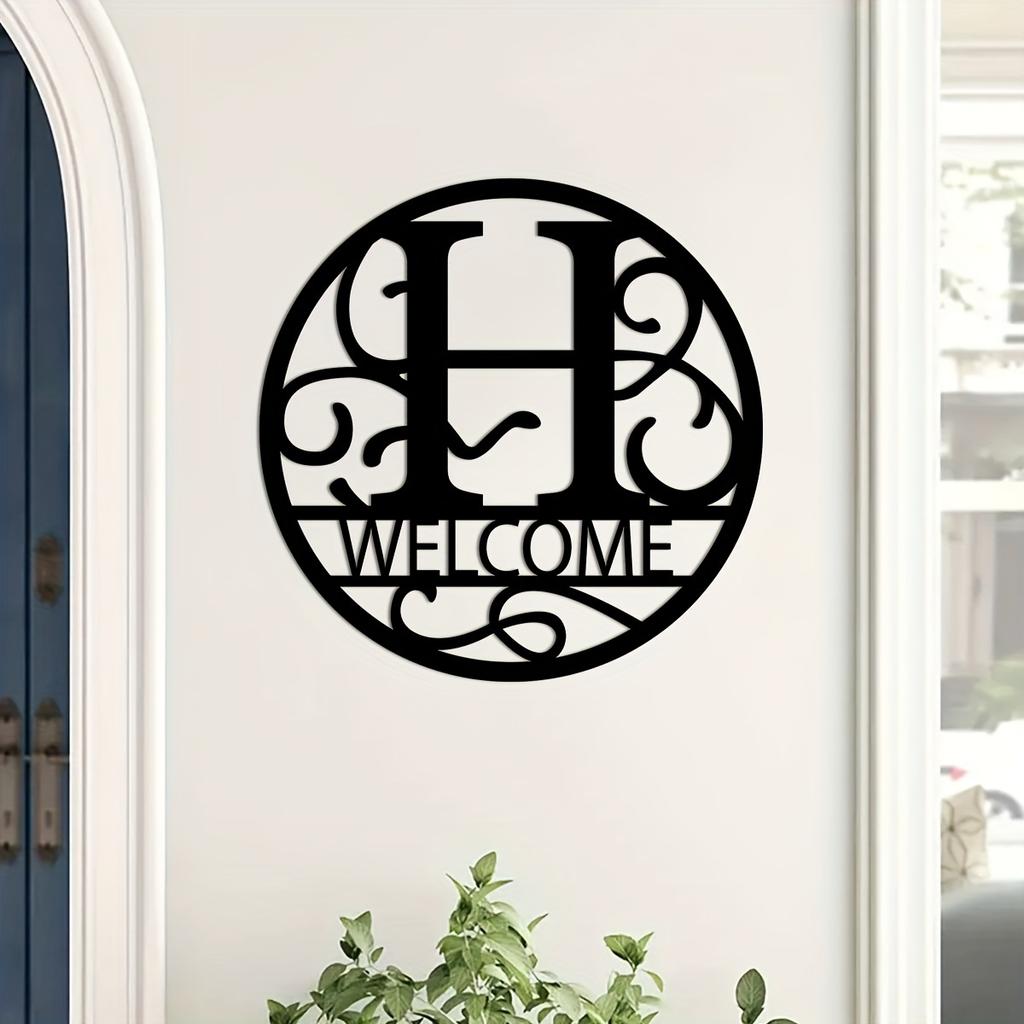 1pc Metal Letter Sign, Surname Family Name Plate for Outdoor Wall, Housewarming Halloween Christmas New Year Gift