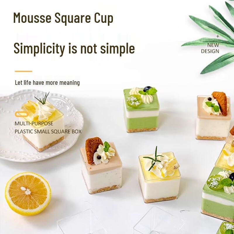 Pabei Disposable Square 9-Grid Mousse Dessert Cups