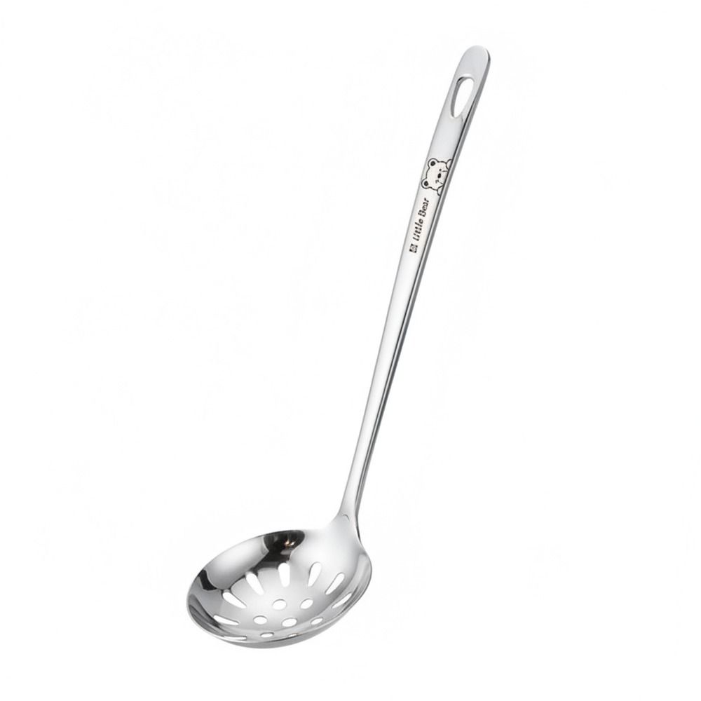 316 Stainless Steel Long Handled Soup Spoon Silver High Temperature Resistance Slotted Spoon Easy To Clean Large Capacity