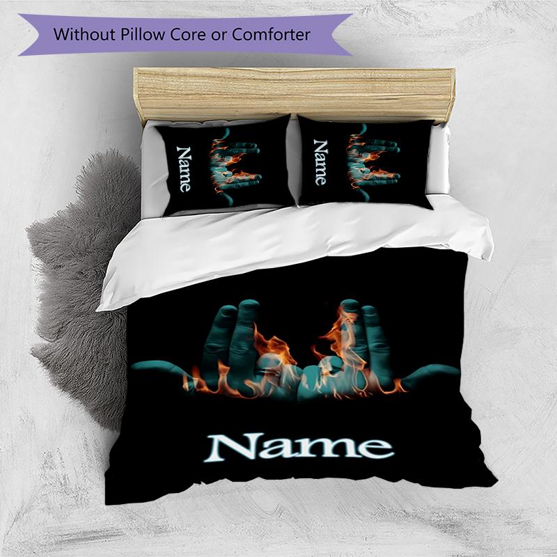 3pcs Custom Name Cartoon Jul rapper Bedding Set Duvet Cover Closure Includes 1 Duvet Cover & 2 Pillowcases for All Seasons Bedroom Decor
