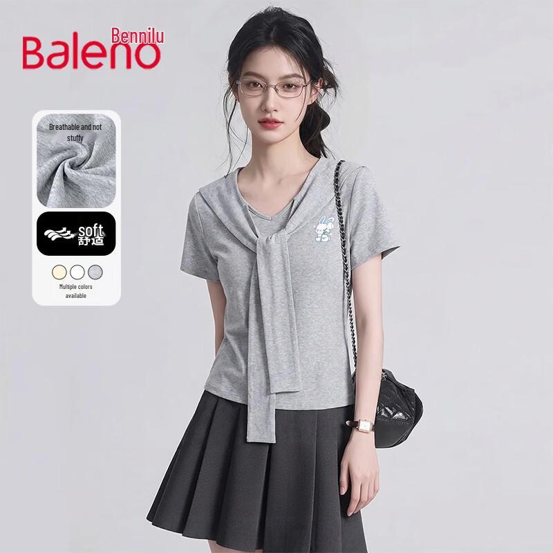 Baleno Women s Navy Collar Short Sleeve T-Shirt S
