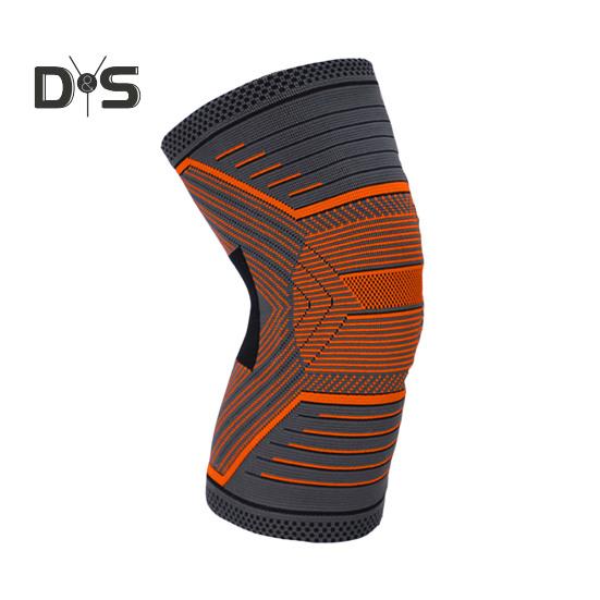 

Компрессионный рукав для колена для мужчин и женщин, спортивные наколенники с 3D-вязанием, эластичный дизайн, нескользящие наколенники для бега L оранжевый