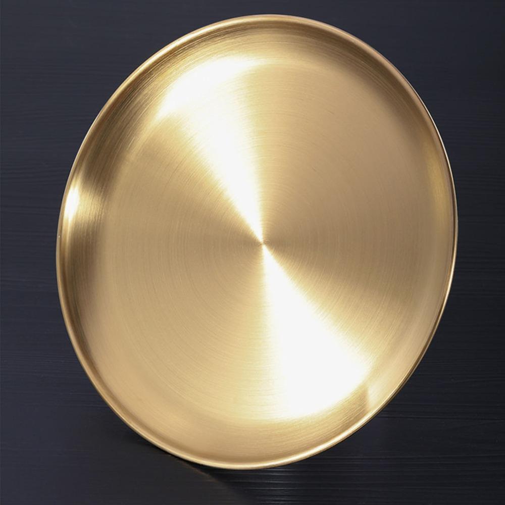 Thickened Dinner Plate Rustless Steel Steel Tray Dishwasher Food Plate  Dining Meal Serving