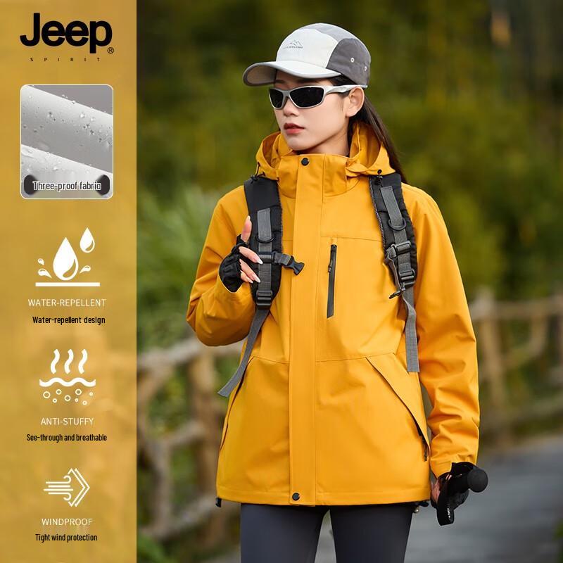 JEEP SPIRIT Unisex 3-in-1 Windproof Waterproof Outdoor Jacket