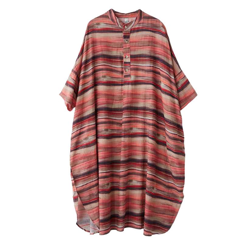 Spring Stand-up Collar Plus-size Vacation Dress