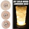 USB-Powered Wood Night Lights Base Circular Design Decorative Luminous Stand for LED Lights Resin Display Home LED Lamp Base