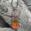 7 Chakra Necklac Jewelry  With Amethyst Crystal Necklaces Spiritual For Women Crystal Jewelry