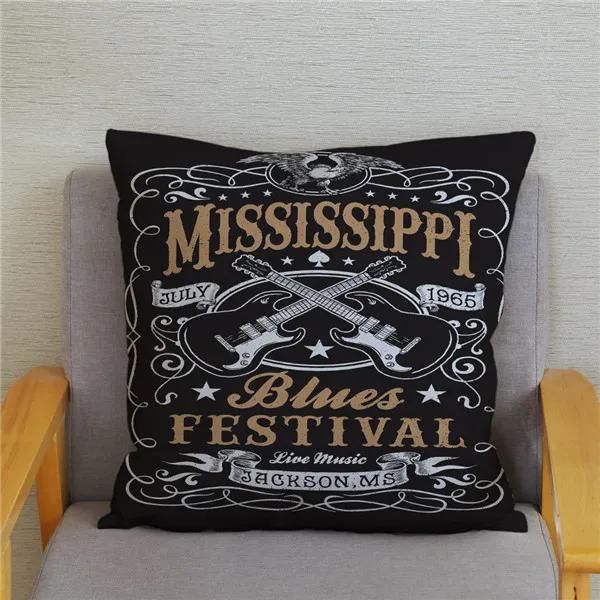Home Decor Rock Music Print Pillowcases Bedroom Cushion Covers