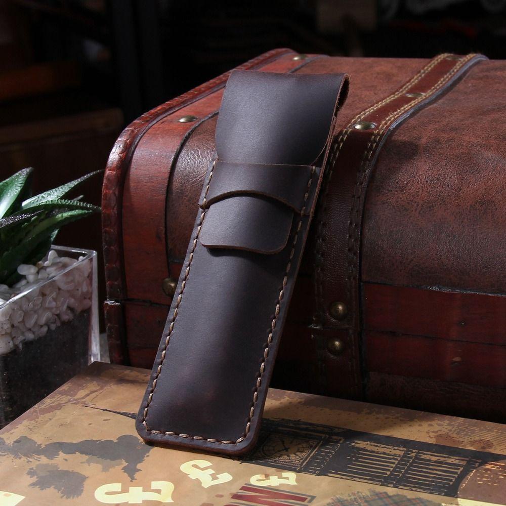 Holder Pen Protective Bag PU Leather Pen Storage Pouch Leather Pen Bag  Desk Accessory