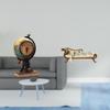 Figurine Desk Clock Art Craft Ornament for Office Shelf Bedroom Cabinet with Miniature Wooden Sofa
