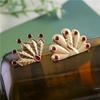 Hot 1Pc Crystal Diamond Peacock Animal Pin Anime Creative Fantail Brooch Role Play Props Men And Women Backpack Jewelry Gift