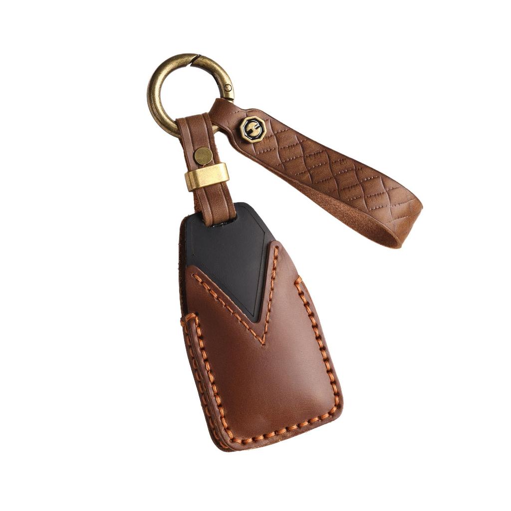 Premium-Schlüsselhülle aus echtem Leder für Hongqi HS5, H9, EQM5, HS7 – Retro, kreatives, handgefertigtes Design