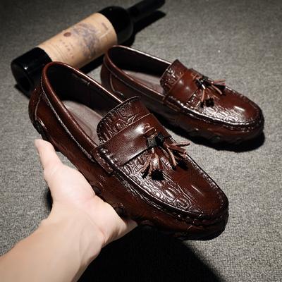 Fashion Luxury Brand Men Loafers 2024 Genuine Leather Casual Shoes Crocodile Pattern Mocassins Men's Shoes Plus Size 38-47 Driving Shoes