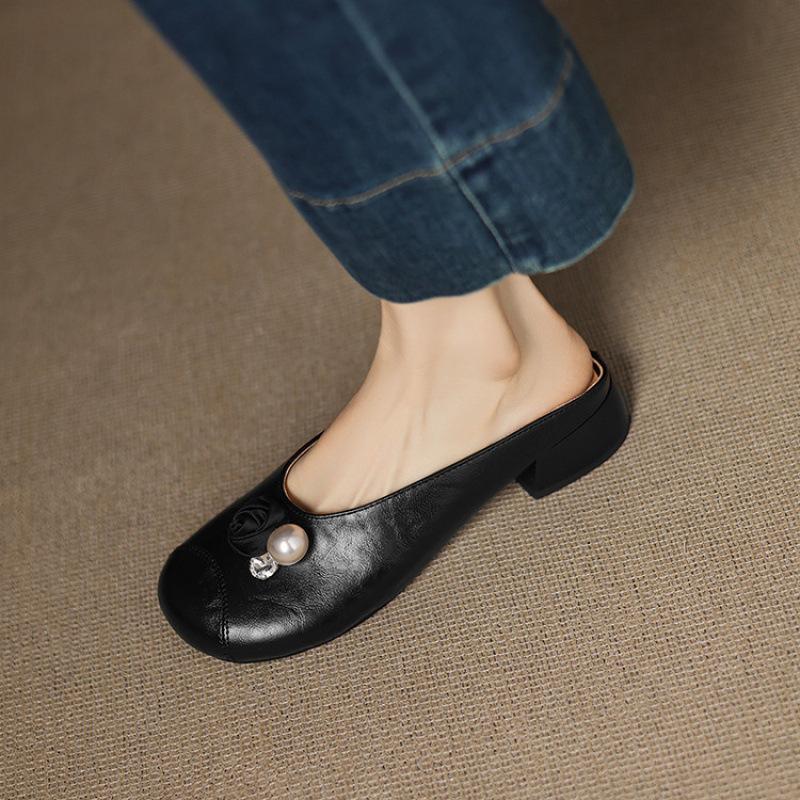 

Summer bag head slippers women s casual large size shoes soft sole new low-heeled women s shoes one-pedal sandals women s flat slippers 43 (customized non-return and exchange) чёрный