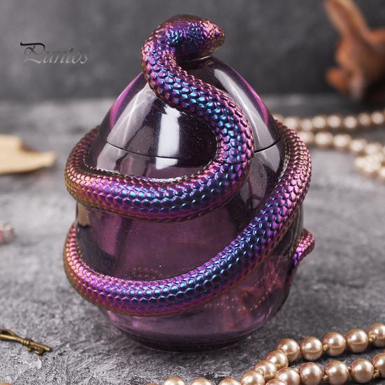 1 Set Snake Egg Jar Silicone Mold Clay Gypsum Cement Epoxy Resin Casting Mold DIY Crafts Snake Egg Shape Storage Box Ornament Making Mould