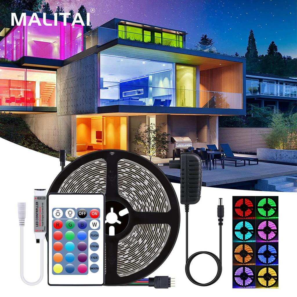 Bande LED 10 M 60 LED/M RGB 5050 SMD 600 LED étanche IP65 Avec Télécommande 24 Touches Bloc D'alimentation CC 24 V Prise EU