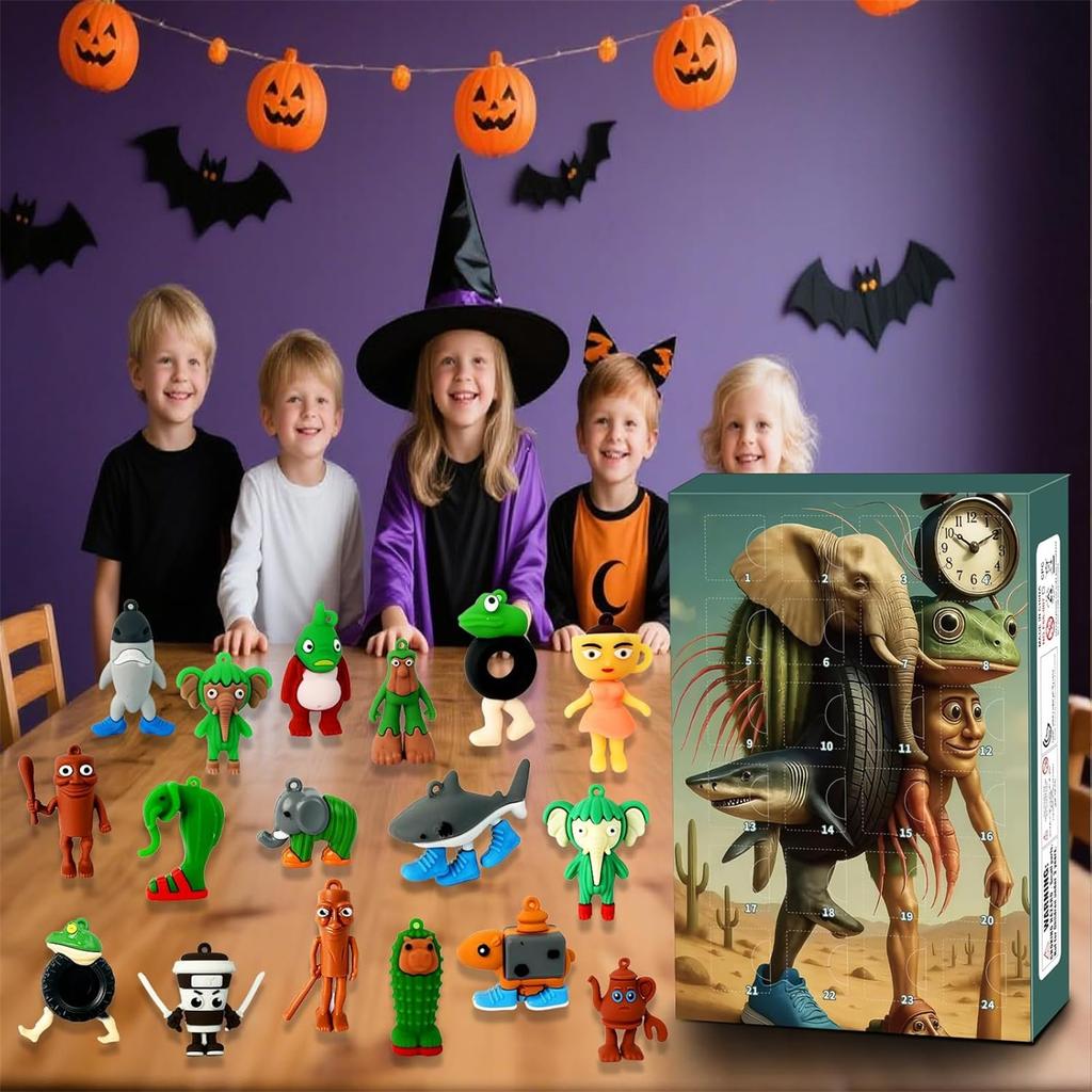 Advent Calendar, Advent Calendar ,Toys,24 Day Figurine,Halloween Countdown Calendar For Kids Party ,Gift