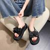 Bow High-heeled Slippers Women's Summer Wear New Fashion Heightening Platform Sandals Women's Shoes