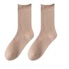 Female Spring and Autumn Pure Cotton Rolling Edge Sweat Absorbent Breathable Boneless Month In The Tube Pile Socks
