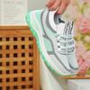 Women's Lightweight Breathable White Sneakers Comfortable Low-Top Lace-Up Walking Shoes with Non-Slip PVC Sole Footwear