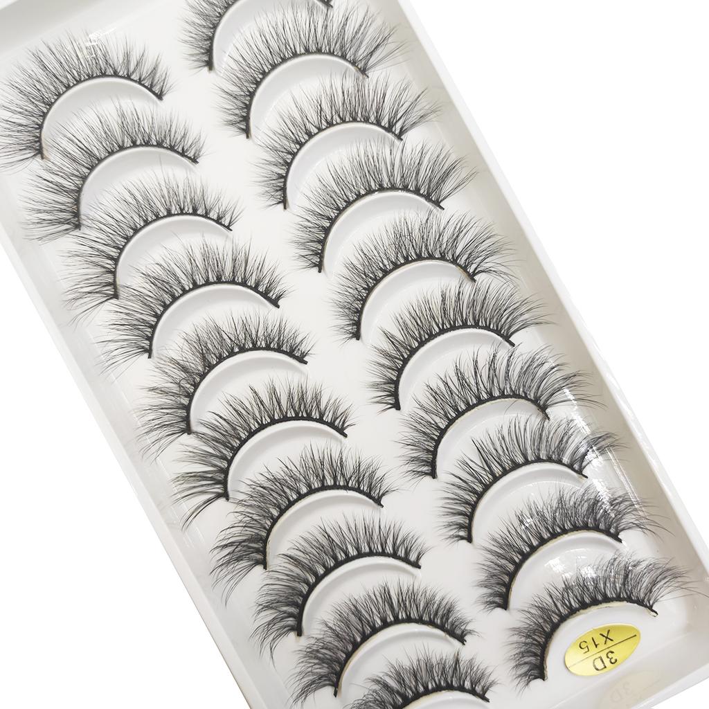20 Style 10 Pairs Natural 3d Mink Lashes Soft False Eyelashes Cross Messy Dense Eye Lashes Extension Makeup Faux Cils Maquillaje
