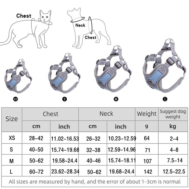 Dog Harness Adjustable Pet Harness Vest For Small Large Dog Cat Reflective Mesh Puppy Cat Chest Strap Dog Accessories