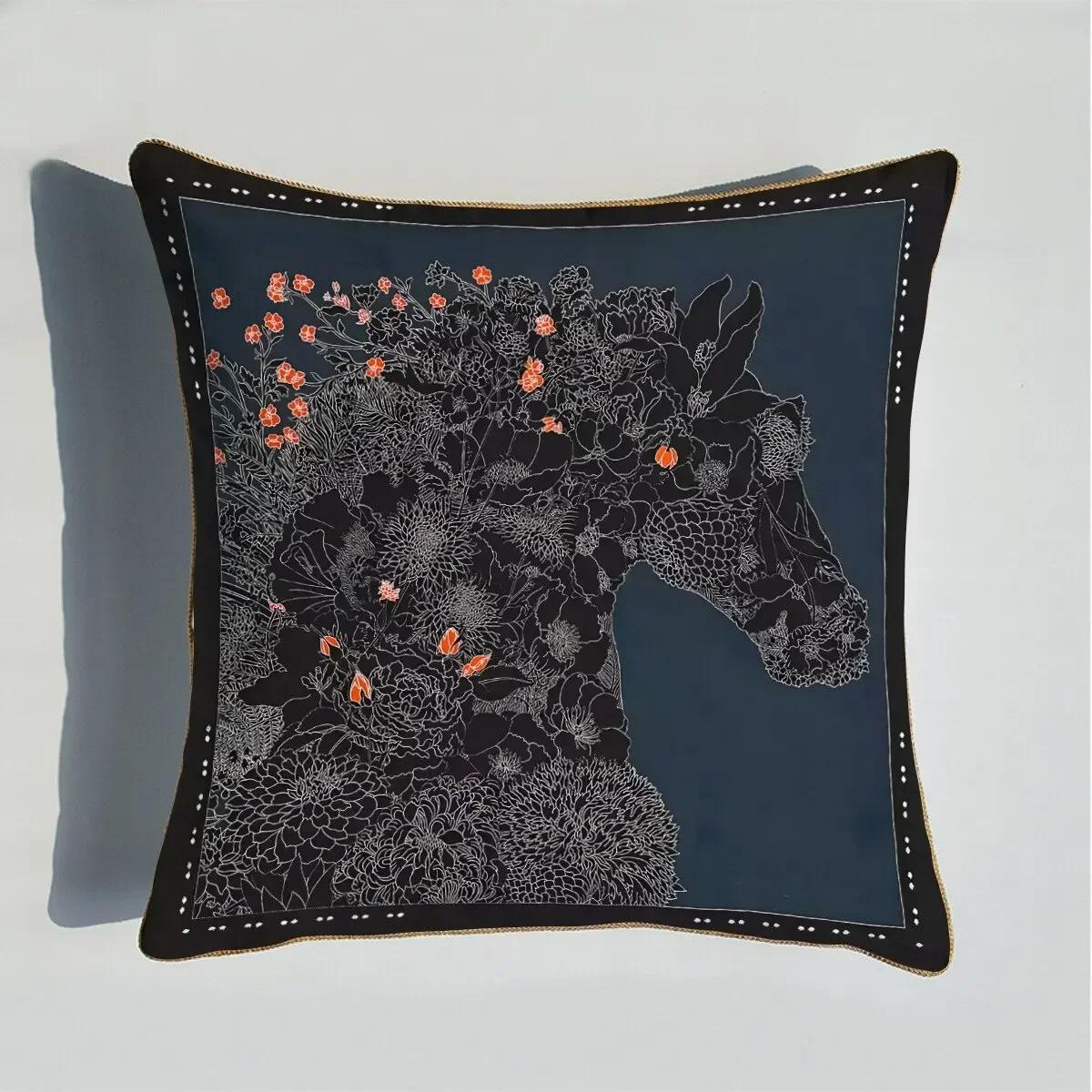 

Throw Pillow Polyester Cushion Cover Print Palace Rose Horse Pattern Sofa Couch Pillows for Home Decor Pillowcase,(3) 66x66cm