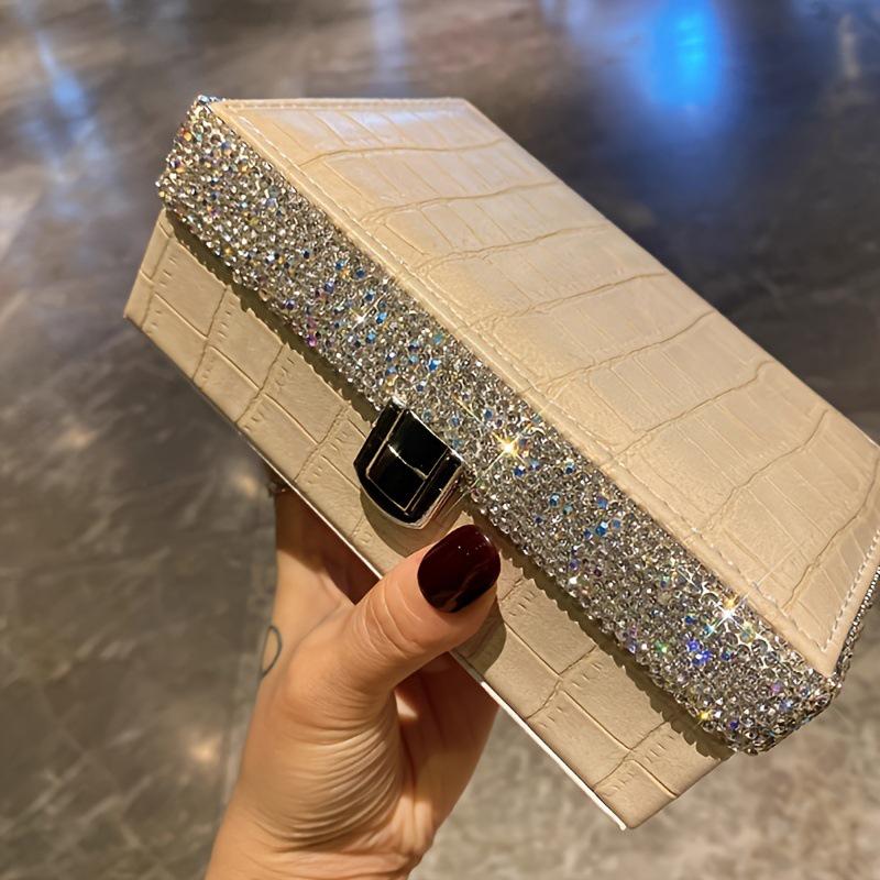 Elegant Square Jewelry Box: High-Capacity, Multi-Functional Storage for Rings, Earrings, and Necklaces - Trendy European and American Design