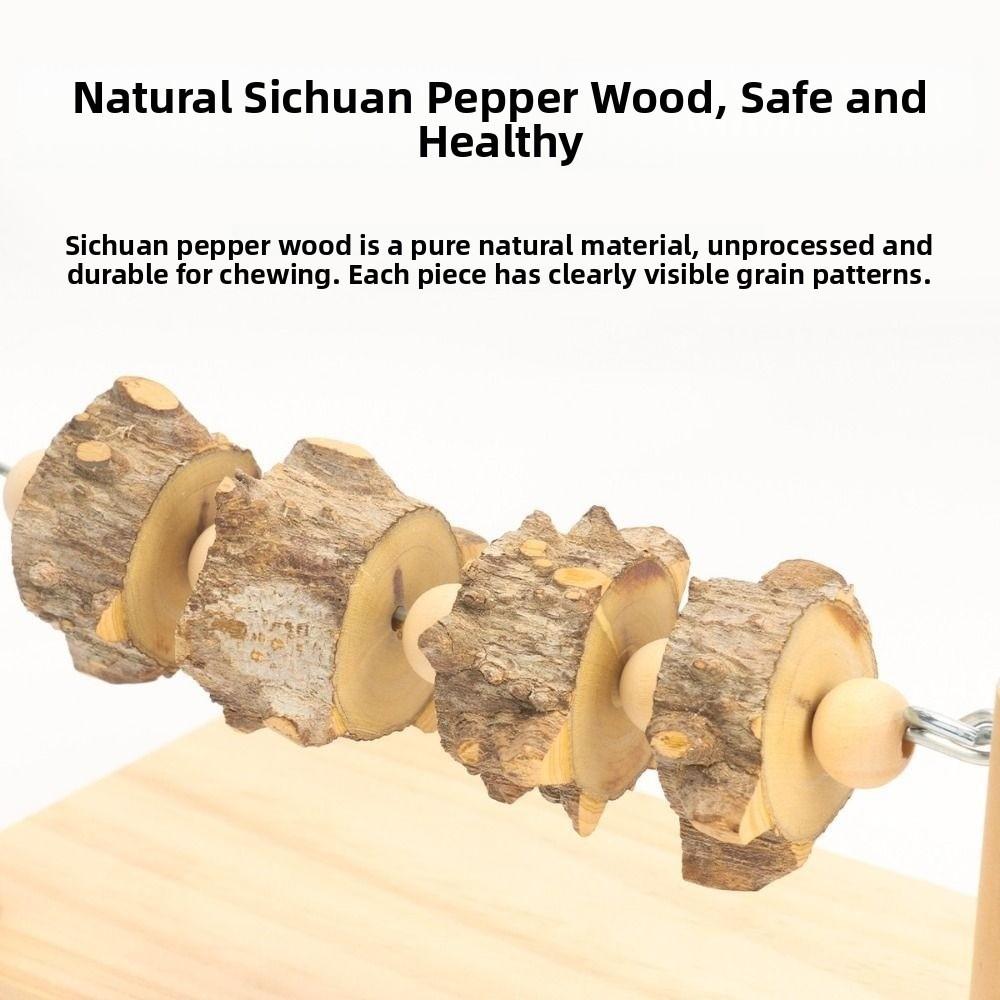 Wear-resisting Parrot Perch Stand Natural Wooden Bird Teeth Chew Toy  Parakeet