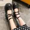 Sapatos femininos clássicos mary janes fivela cinta salto alto dedo do pé redondo sapatos oxford para mulheres bombas de plataforma sólida plus size