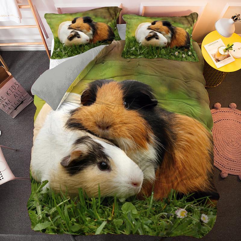 Guinea Pig Beding Set Lovely Mouse 3D Soft Duvet Cover Animal Warm Comforter Cover For Children Kids Young Boys Young Girls Ten Soft Twin Comfortable