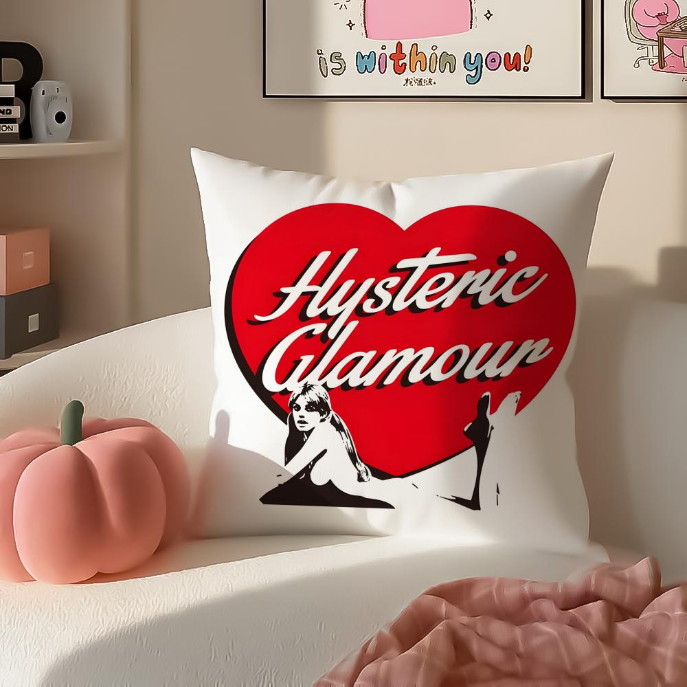 Brand retro HHysteric GGlamour Cushion Cover Pillowcase Short Plush Invisible zipper Room Sofa Cushion Cover