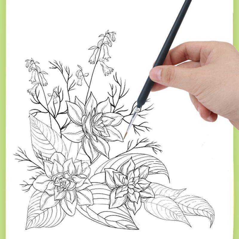 11 szt. Bardzo cienki pisak do kresek akwarelowych z włosia wilka, zwijający się, odpowiedni do malarstwa olejnego, ręcznie malowanych paznokci, zestaw narzędzi do śledzenia