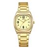 Square stainless steel small watch for daily date calendar mini gift for Mothers Day Gold women stylish, waterproof, rainproof, waterproof, display,