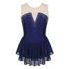 Girls Sleeveless Gymnastics Leotard Skirted Figure Ice Skating Dress Roller Skating Competition Performance Costume
