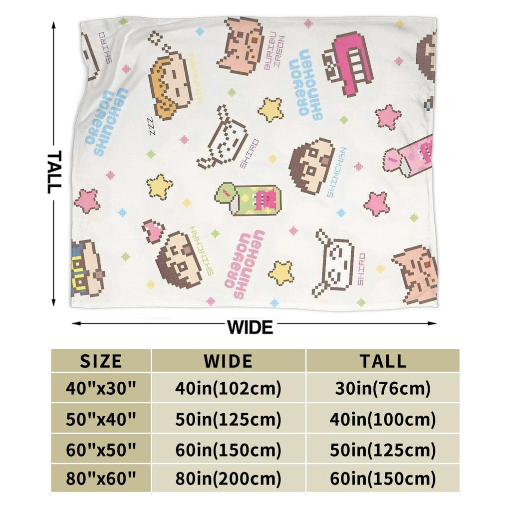 Crayons Shin Chans Anime Blankets Flannel All Season Multifunction Lightweight Thin Throw Blankets for Bedding Travel Rug Piece
