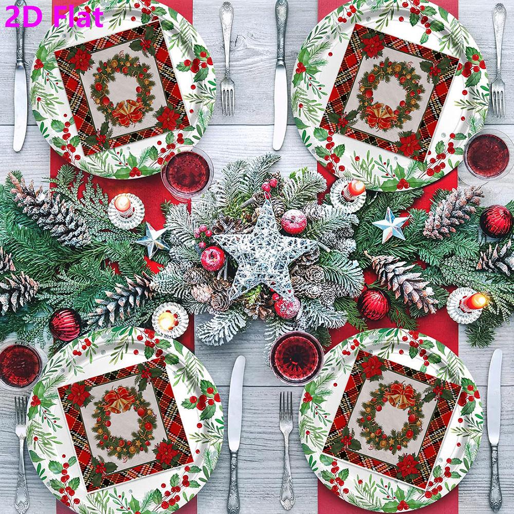 20pcs Disposable Napkins with Christmas Collection Pattern Print for Wedding,Parties,and Daily Use for Thanksgiving Fall Christmas Table Decoration