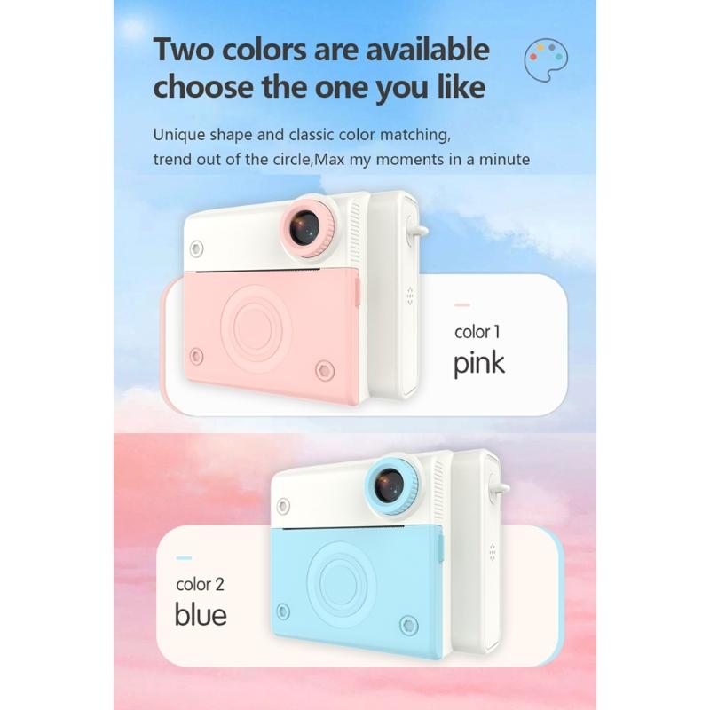 Children Instants Print Camera Kids Video Photography Digital Photo Camera Toy Thermals Printer for Boy Girls Birthday