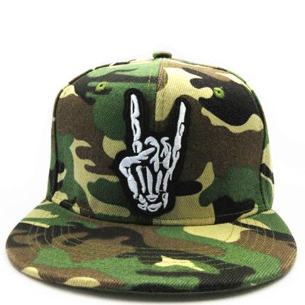 

LDSLYJR Skull Gesture Embroidery Cotton Baseball Cap Hip-hop Cap Adjustable Snapback Hats for Men and Women 67 9 year old to adult камуфляжний